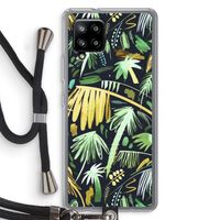 Tropical Palms Dark: Samsung Galaxy A42 5G Transparant Hoesje met koord