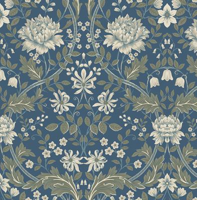 Dutch Wallcoverings British Heritage Bloem - Blauw