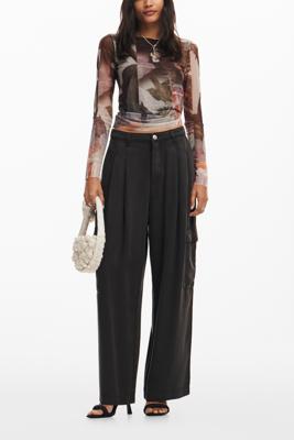 Vloeiende cargobroek - BLACK - L