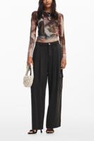 Vloeiende cargobroek - BLACK - L