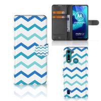 Motorola G8 Power Lite | Telefoon Hoesje | Zigzag Blauw