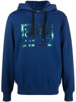 Versace Jeans Couture hoodie en coton à plaque logo - Bleu