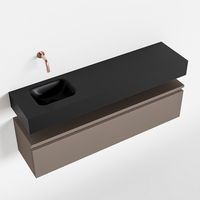 Toiletmeubel Mondiaz Andor | 120 cm | Meubelkleur Smoke | Lex vrijhangend wastafel Urban Links | Zonder kraangat