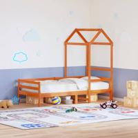 Kinderbedhuisje 98x70x176,5 cm massief grenenhout wasbruin