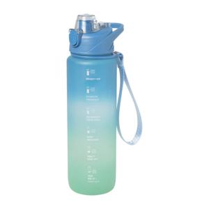 Motivatie waterfles - lichtgroen/lichtblauw - 1 liter