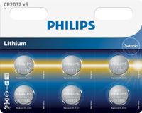 Philips CR2032 3v lithium knoopcel batterij (6 stuks) - thumbnail