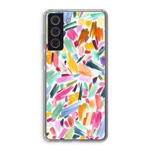 Watercolor Brushstrokes: Samsung Galaxy S21 FE Transparant Hoesje