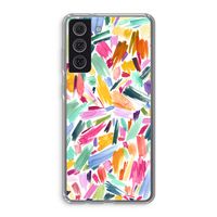 Watercolor Brushstrokes: Samsung Galaxy S21 FE Transparant Hoesje