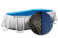 W&apos;eau solar cover ovaal - 610 x 370 cm (zeilmaat 604 x 364) - Zwart/Blauw
