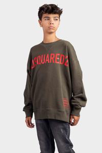 Dsquared2 Slouch Fit Sweater KIDS Army - Maat 104 - Kleur: Groen | Soccerfanshop