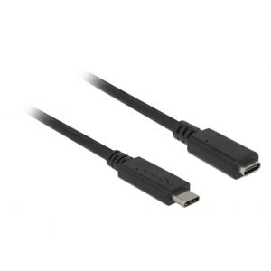 Delock USB-kabel USB 3.2 Gen1 (USB 3.0 / USB 3.1 Gen1) USB-C stekker, USB-C bus 1.00 m Zwart 85533