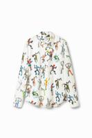 Shirt met dansende poppen - WHITE - S