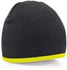 Beechfield CB44C Two-Tone Pull-On Beanie - Black/Fluorescent Yellow - One Size