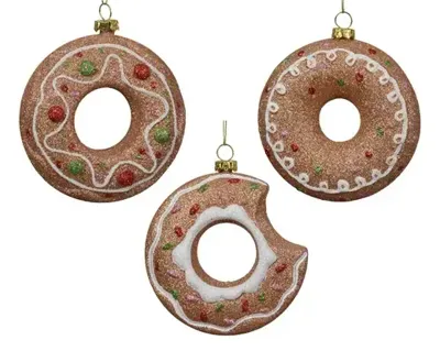 Decoris kersthanger plastic donut - assortiment