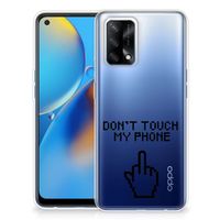 OPPO A74 4G Silicone-hoesje Finger Don't Touch My Phone - thumbnail