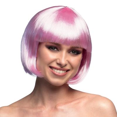 Boblijn pruik - lichtroze - dames - verkleden - verkleedpruik - carnaval