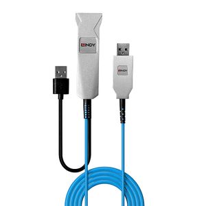 Lindy 43346 USB-kabel 100 m USB 3.2 Gen 1 (3.1 Gen 1) USB A 2 x USB A Blauw, Zilver