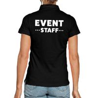 Event staff / personeel tekst polo shirt zwart voor dames