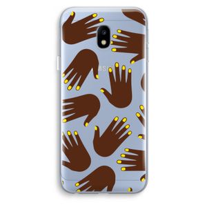 Hands dark: Samsung Galaxy J3 (2017) Transparant Hoesje