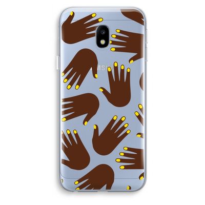 Hands dark: Samsung Galaxy J3 (2017) Transparant Hoesje