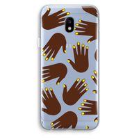 Hands dark: Samsung Galaxy J3 (2017) Transparant Hoesje