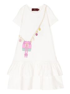 Aigner Kids robe à imprimé trompe l'œil - Blanc