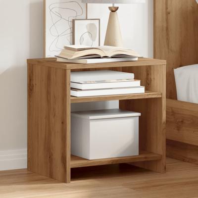 Nachtkastjes 2 st 40x30x40 cm bewerkt hout artisanaal eiken