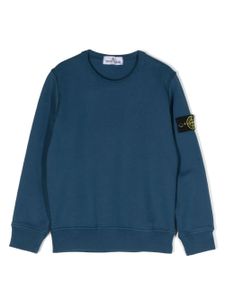 Stone Island Junior sweat en coton à patch logo - Bleu