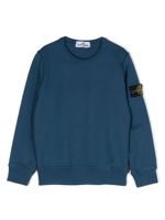 Stone Island Junior sweat en coton à patch logo - Bleu - thumbnail