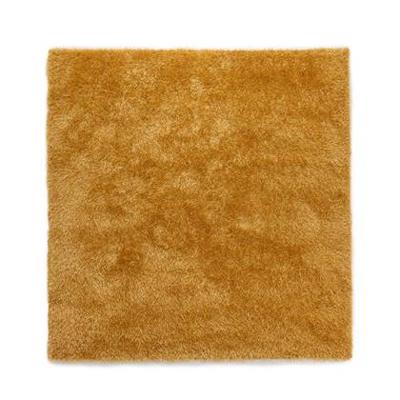 Tapeso Vierkant hoogpolig vloerkleed velvet - Posh goud - 160x160 cm