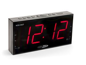 Digitale Wekkerradio - Dual Alarmklok met FM Radio - Groot Rood Display - Dimbaar - Zwart (HCG007)