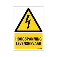 Bord Hoogspanning levensgevaar - 230x330 mm.