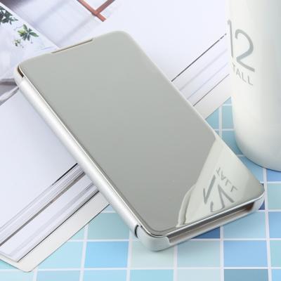 PU galvaniseren spiegel horizontale Flip lederen case voor Galaxy S10 Plus met houder (zilver)
