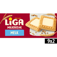 LiGA Milkbreak Koekjes Melk Voordeelverpakking 9 x 2 Stuks 367,5g bij Jumbo