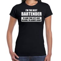 The best barttender - always right t-shirt cadeau barvrouw zwart dames 2XL  -