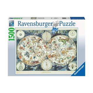 Ravensburger puzzel Wereldkaart met fantastierijke dieren - Legpuzzel - 150 stukjes