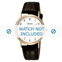 Seiko horlogeband 7N32-0DP0-SKK700P1 Croco leder Zwart 18mm + zwart stiksel - thumbnail