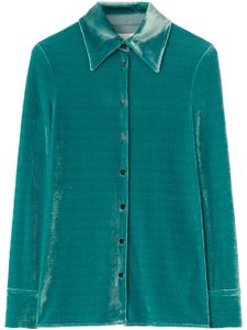 Jil Sander robe-chemise en velours à col pointu - Vert