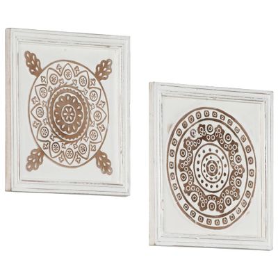 VidaXL Wandpanelen 2 st handgesneden 40x40x1,5 cm mdf