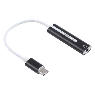 Aluminium Shell 3 5 mm Jack externe USB-C / Type-C Sound Card HIFI magische stem 7.1 kanaal Converter Adapter gratis Drive (zwart)