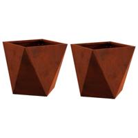 VidaXL Plantenbak 2 pcs roestig 30 x 30 x 30 cm cortenstaal