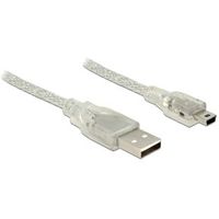 Delock 83905 Kabel USB 2.0 Type-A male > USB 2.0 Mini-B male 1 m transparant - thumbnail