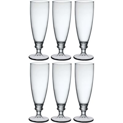 6x Stuks luxe Harmonia bierglazen op voet 275 ml