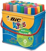 Bic Kids Viltstift Visacolor XL Ecolutions 48 stiften in een metalen doos - thumbnail