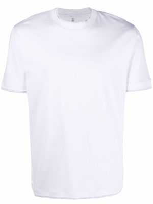 Brunello Cucinelli t-shirt à détails superposés - Blanc