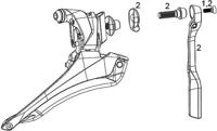 SRAM voorderailleur "force 22" fr.derail."force 22" 2-sp bot.pull braze-on