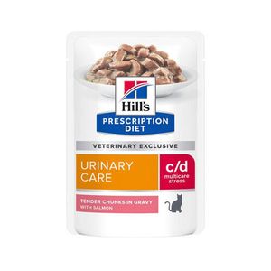 Hill's c/d - Urinary Stress - Feline - Zalm - maaltijdzakjes 24x 85 gr