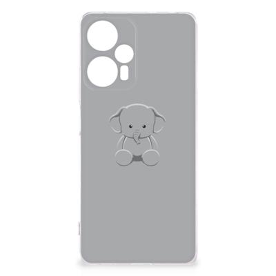 Xiaomi Poco F5 Telefoonhoesje met Naam Grijs Baby Olifant Xiaomi Poco F5 Telefoonhoesje met Naam Grijs Baby Olifant