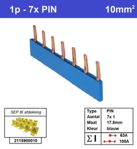 SEP kamrail 1f pin 7 mod 18mm blauw P01007B00