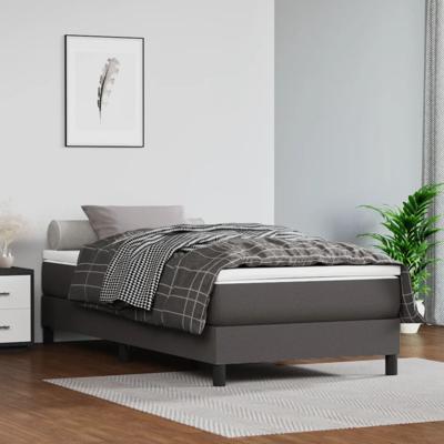 Bedframe kunstleer grijs 80x200 cm